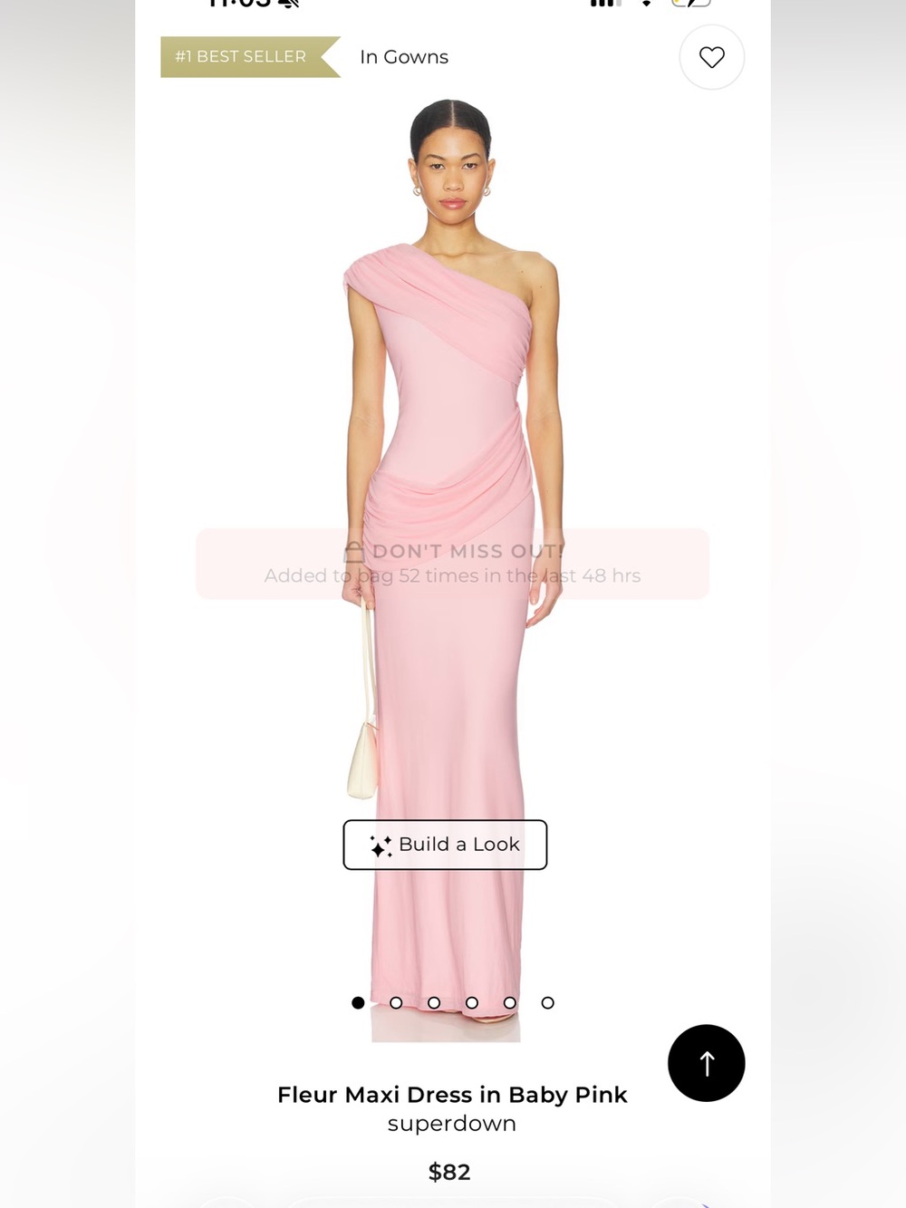 superdown One-Shoulder Blush Pink Maxi Dress